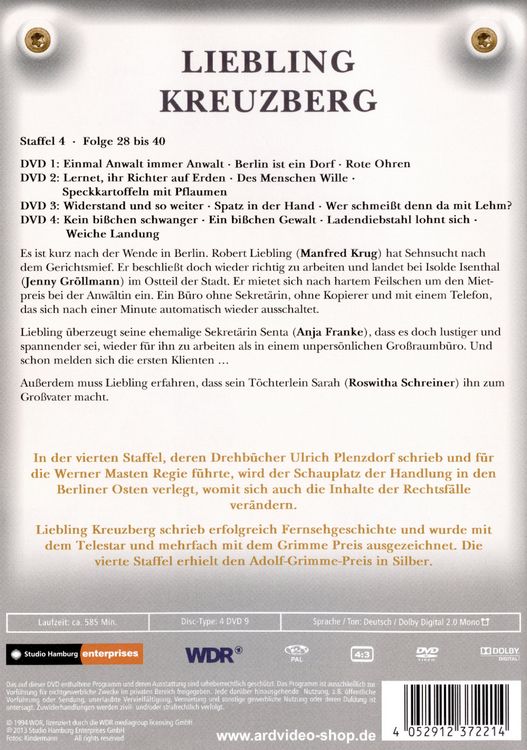 Produktbild: Liebling Kreuzberg - Staffel 4 [4 DVDs]