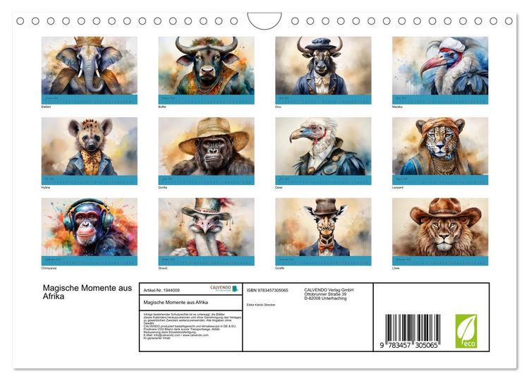 Produktbild: Magische Momente aus Afrika (Wandkalender 2026 DIN A4 quer), CALVENDO Monatskalender