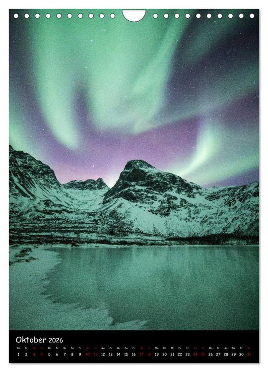 Produktbild: Polarlichtkalender (Wandkalender 2026 DIN A4 hoch), CALVENDO Monatskalender