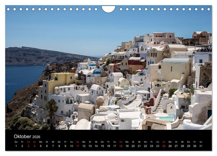 Produktbild: Santorin Trauminsel (Wandkalender 2026 DIN A4 quer), CALVENDO Monatskalender