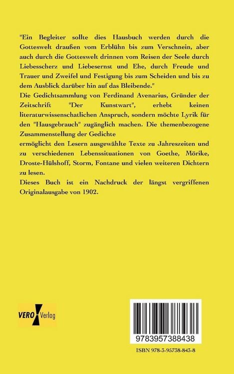 Produktbild: Hausbuch Deutscher Lyrik