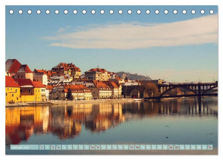 Produktbild: Maribor - Entspannde Stadt am Ufer der Drau (Tischkalender 2026 DIN A5 quer), CALVENDO Monatskalender