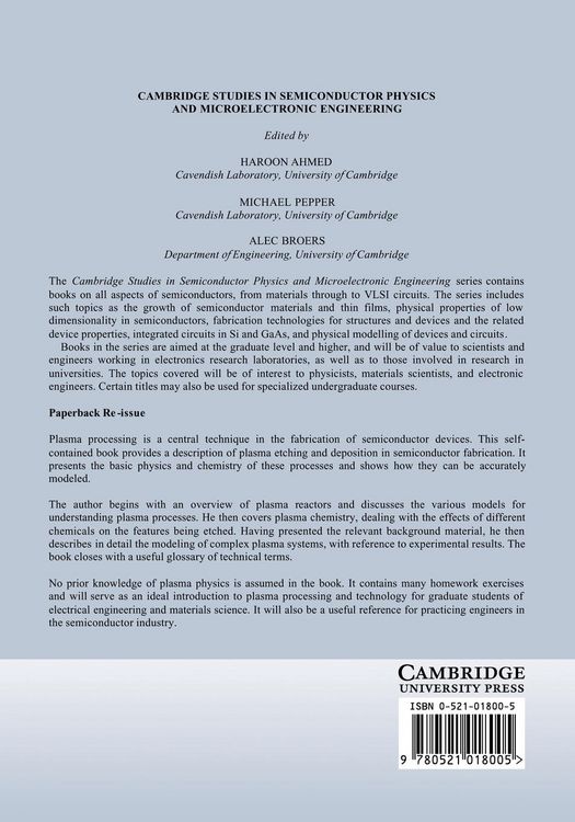 Produktbild: Plasma Processes for Semiconductor Fabrication