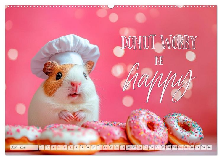 Produktbild: Meerschweinchen LUSTIG DURCHS JAHR (hochwertiger Premium Wandkalender 2026 DIN A2 quer), Kunstdruck in Hochglanz