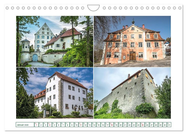 Produktbild: Bekannte und weniger bekannte Schl&ouml;sser und Burgen rund um dem Bodensee (Wandkalender 2026 DIN A4 quer), CALVENDO Monatskalender