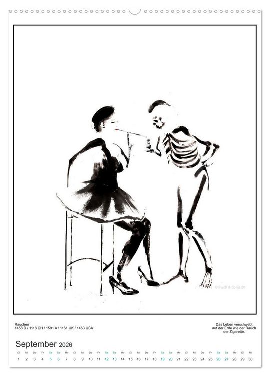 Produktbild: Totentanz Damenwahl Haiku Zenga Photo (hochwertiger Premium Wandkalender 2026 DIN A2 hoch), Kunstdruck in Hochglanz