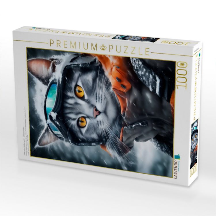 Produktbild: CALVENDO Puzzle Katze beim Outdoorsport - Winterwandern | 1000 Teile Lege-Gr&ouml;&szlig;e 64x48cm Foto-Puzzle f&uuml;r gl&uuml;ckliche Stunden