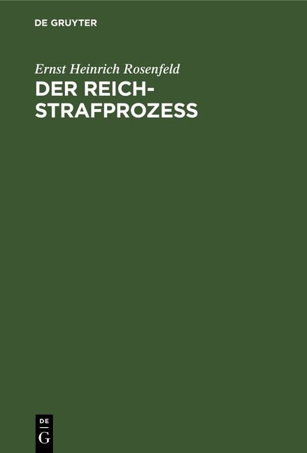 Produktbild: Der Reich-Strafproze&szlig;