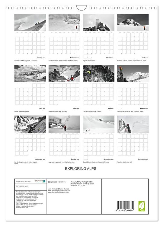 Produktbild: EXPLORING ALPS (Wall Calendar 2026 DIN A3 portrait), CALVENDO 12 Month Wall Calendar