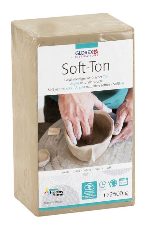 Produktbild: Soft-Ton weiss 2500g lufth&auml;rtend / brennbar 1040&deg;C