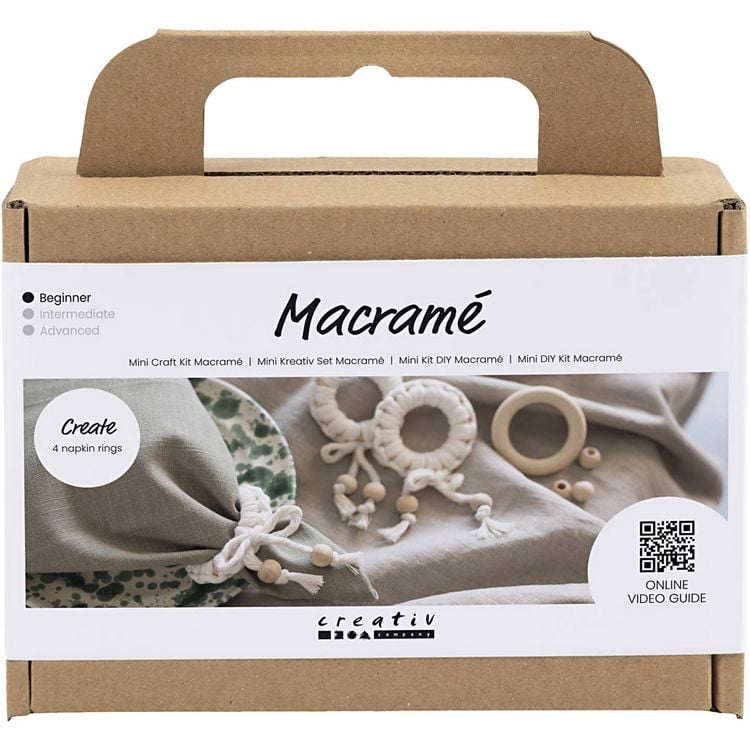 Produktbild: Creativ Company Mini Kreativ Set Macram&eacute;, 4 x Serviettenring, Creme