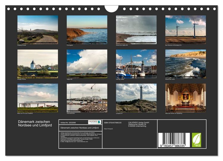 Produktbild: D&auml;nemark zwischen Nordsee und Limfjord (Wandkalender 2026 DIN A4 quer), CALVENDO Monatskalender