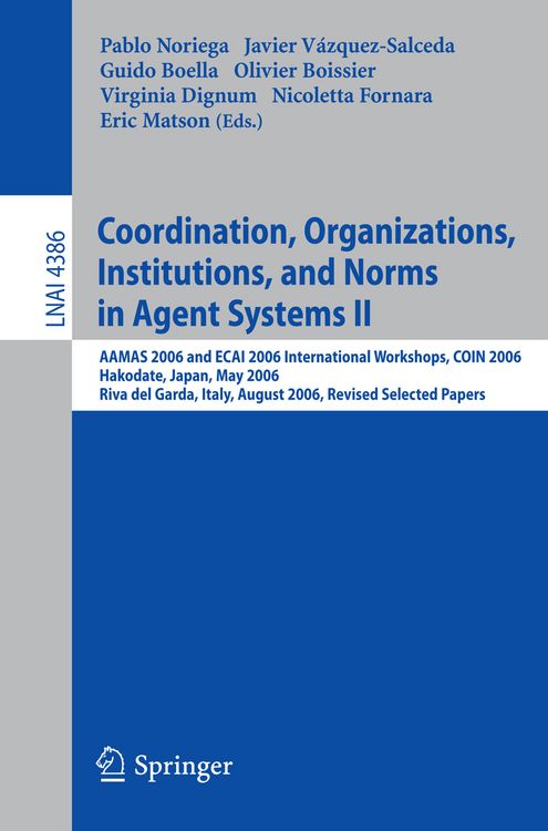 Produktbild: Coordination, Organizations, Institutions, and Norms in Agent Systems II
