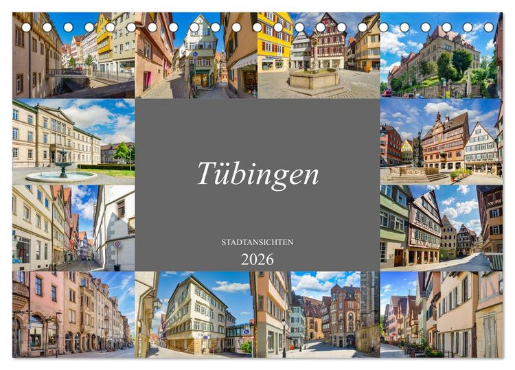 Produktbild: T&uuml;bingen Stadtansichten (Tischkalender 2026 DIN A5 quer), CALVENDO Monatskalender