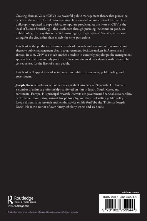 Produktbild: Creating Human Value as Public Management Theory