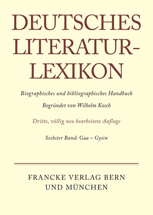 Produktbild: Deutsches Literatur-Lexikon / Gaa - Gysin
