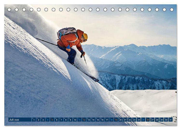Produktbild: Skimountaineering - Erobere die Berge im Winter (Tischkalender 2026 DIN A5 quer), CALVENDO Monatskalender