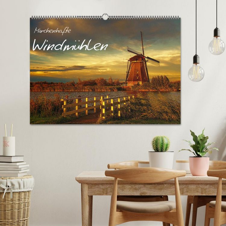 Produktbild: M&auml;rchenhafte Windm&uuml;hlen (Wandkalender 2026 DIN A2 quer), CALVENDO Monatskalender