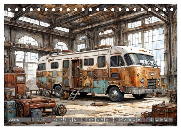 Produktbild: Steampunk Wohnmobile (Tischkalender 2026 DIN A5 quer), CALVENDO Monatskalender