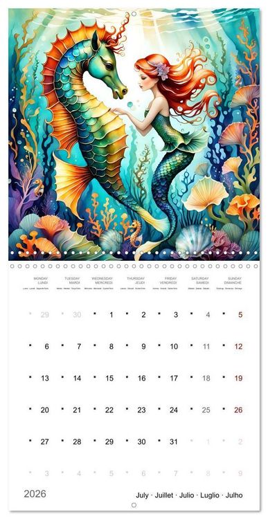 Produktbild: Aventures de sir&egrave;nes (Calendrier mural carr&eacute; 2026 30x30 cm) Calendrier double avec une page pour vos prises de notes