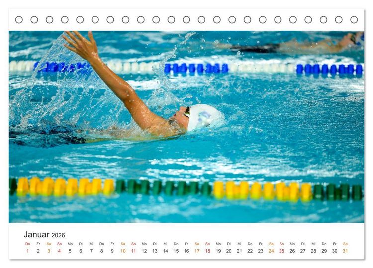 Produktbild: Schwimmen - Bahn f&uuml;r Bahn (Tischkalender 2026 DIN A5 quer), CALVENDO Monatskalender