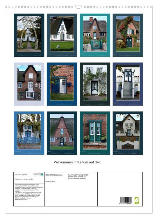Produktbild: Willkommen in Keitum auf Sylt (Wandkalender 2026 DIN A2 hoch), CALVENDO Monatskalender