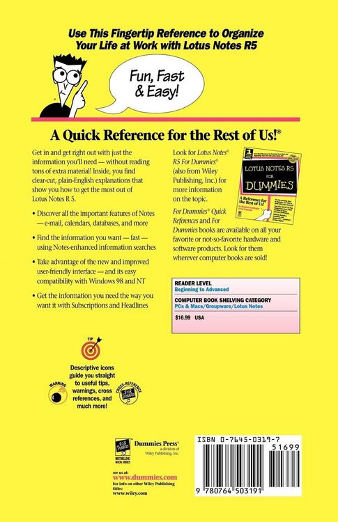 Produktbild: Londergan, S: Lotus Notes 5 For Dummies Quick Ref