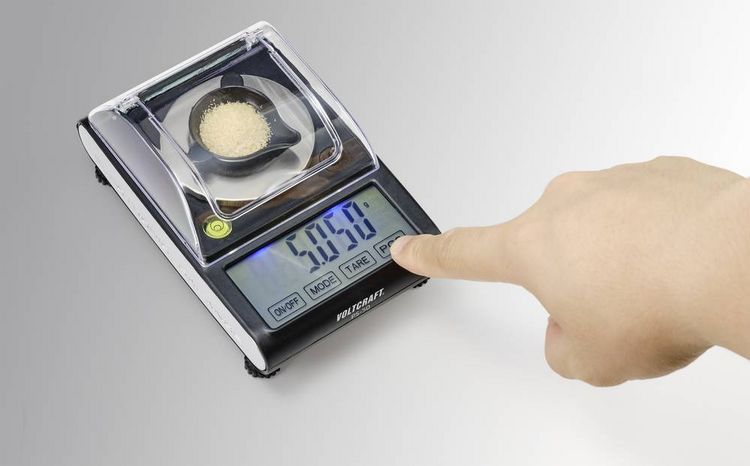 Produktbild: VOLTCRAFT PS-50 Pr&auml;zisionswaage W&auml;gebereich (max.) 50 g Ablesbarkeit 0.001 g batteriebetrieben, &uuml;ber USB Schwarz