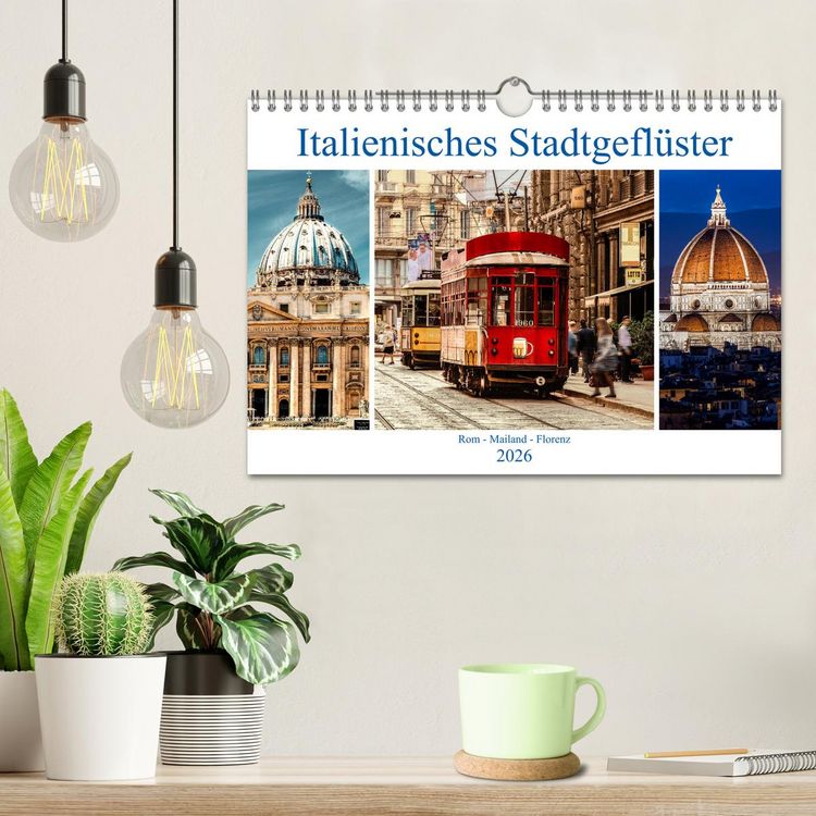 Produktbild: Italienisches Stadtgefl&uuml;ster, Rom - Mailand - Florenz (Wandkalender 2026 DIN A4 quer), CALVENDO Monatskalender