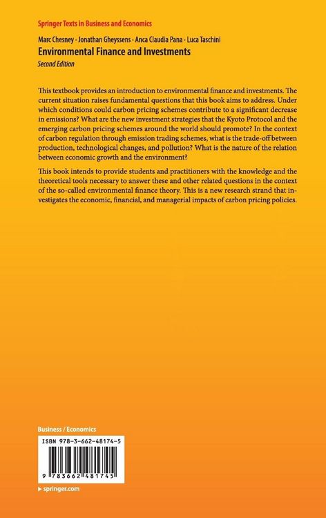Produktbild: Environmental Finance and Investments
