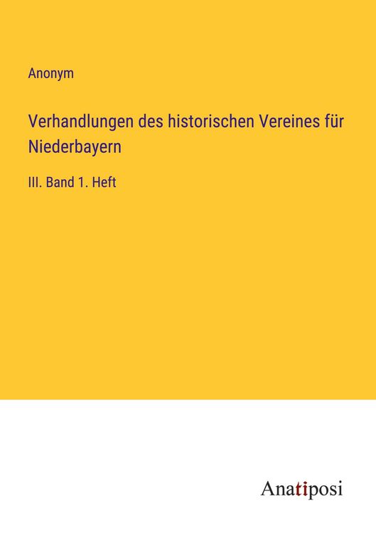 Produktbild: Verhandlungen des historischen Vereines f&uuml;r Niederbayern
