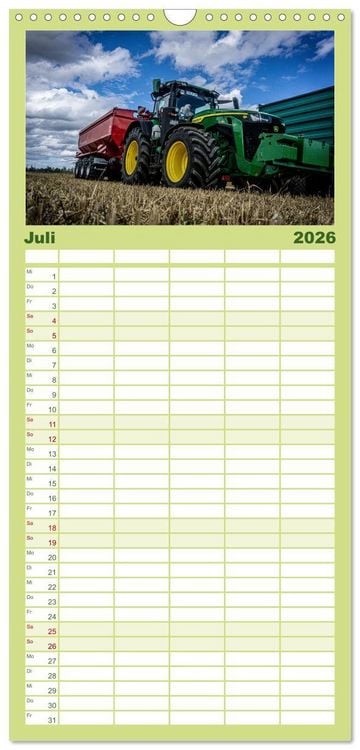 Produktbild: Familienplaner 2026 - Agrartechnik mit 5 Spalten (Wandkalender, 21 x 45 cm) CALVENDO