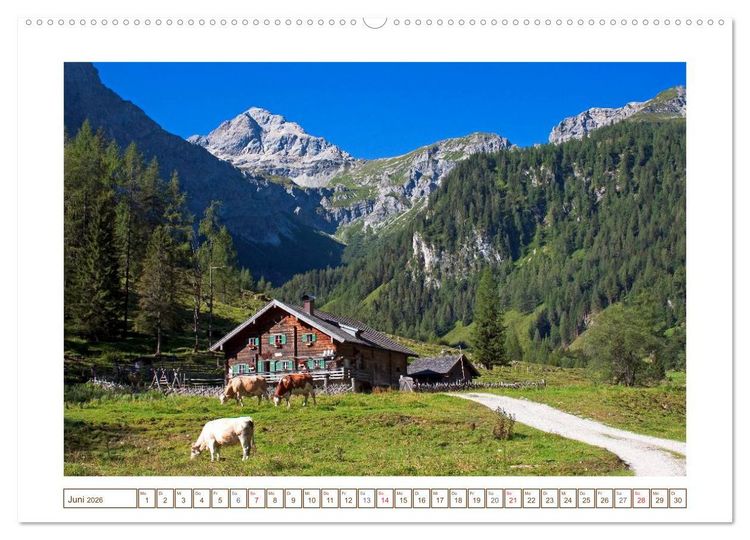 Produktbild: Idyllische Almh&uuml;tten (hochwertiger Premium Wandkalender 2026 DIN A2 quer), Kunstdruck in Hochglanz