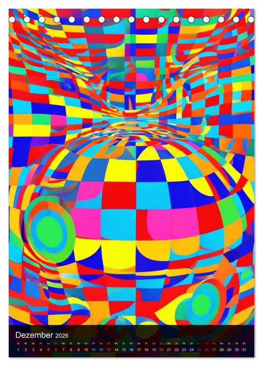 Produktbild: OP Art Nichts f&uuml;r schwache Augen (Tischkalender 2026 DIN A5 hoch), CALVENDO Monatskalender