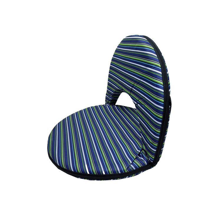 Produktbild: HTI-Living Bodensessel Rund Gestreift Blau Gr&uuml;n Verstellbar Indoor Outdoor bis 150 kg