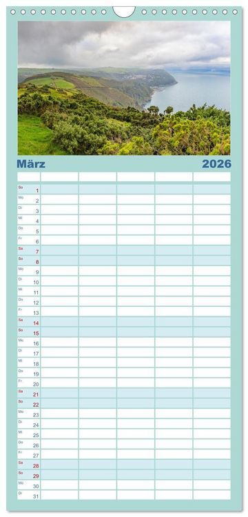 Produktbild: Familienplaner 2026 - Exmoor National Park mit 5 Spalten (Wandkalender, 21 x 45 cm) CALVENDO