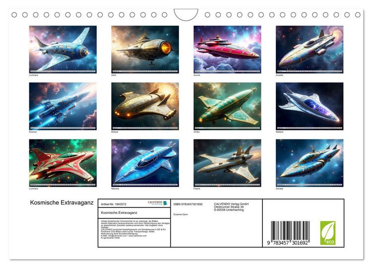 Produktbild: Kosmische Extravaganz (Wandkalender 2026 DIN A4 quer), CALVENDO Monatskalender