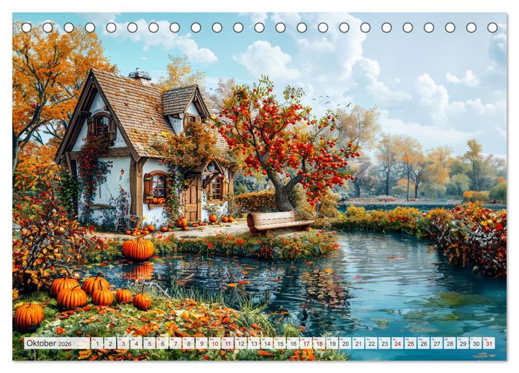 Produktbild: Cottages am Wasser - Malerische R&uuml;ckzugsorte genie&szlig;en (Tischkalender 2026 DIN A5 quer), CALVENDO Monatskalender