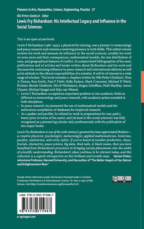 Produktbild: Lewis Fry Richardson: His Intellectual Legacy and Influence in the Social Sciences