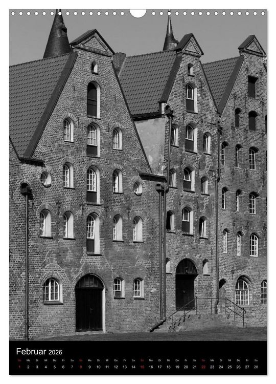 Produktbild: L&uuml;beck schwarz-wei&szlig; (Wandkalender 2026 DIN A3 hoch), CALVENDO Monatskalender