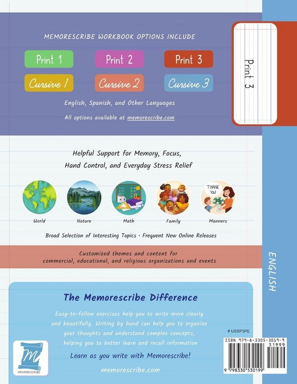 Produktbild: Handwriting Practice Workbook - United States of America, States and Capitals - Print, Level 3