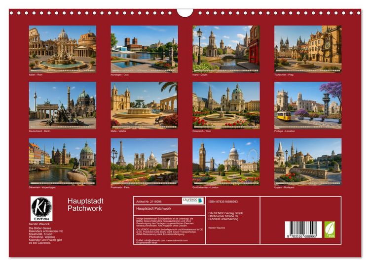 Produktbild: Hauptstadt Patchwork (Wandkalender 2026 DIN A3 quer), CALVENDO Monatskalender