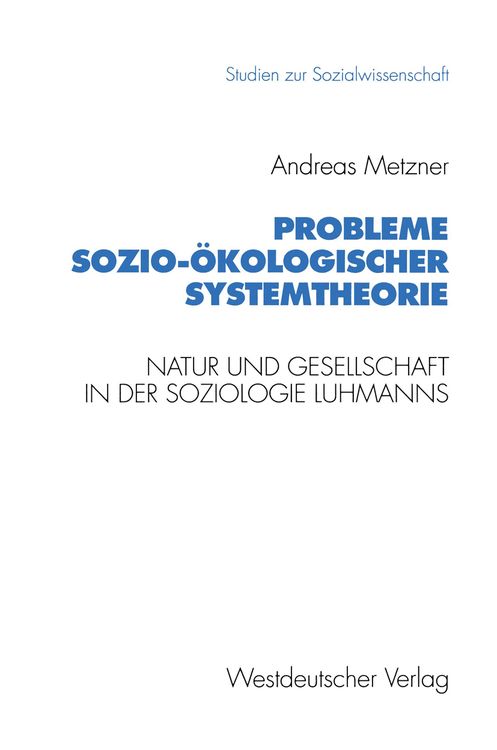 Produktbild: Probleme sozio-ökologischer Systemtheorie