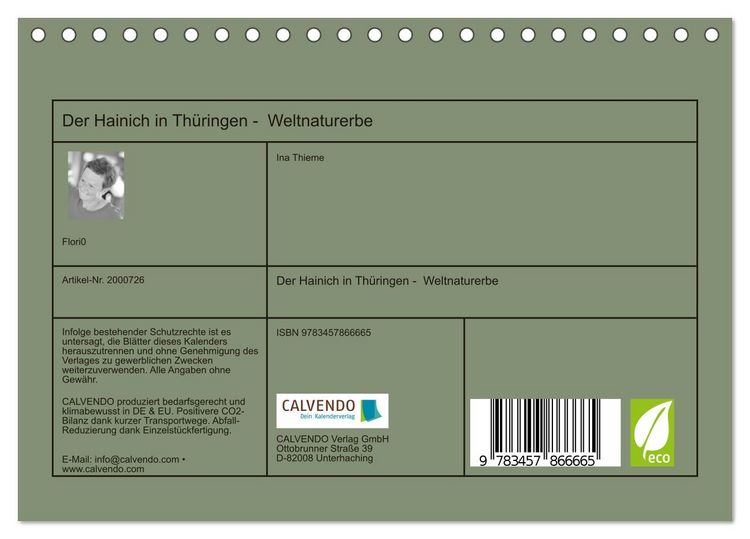 Produktbild: Der Hainich in Th&uuml;ringen - Weltnaturerbe (Tischkalender 2026 DIN A5 quer), CALVENDO Monatskalender