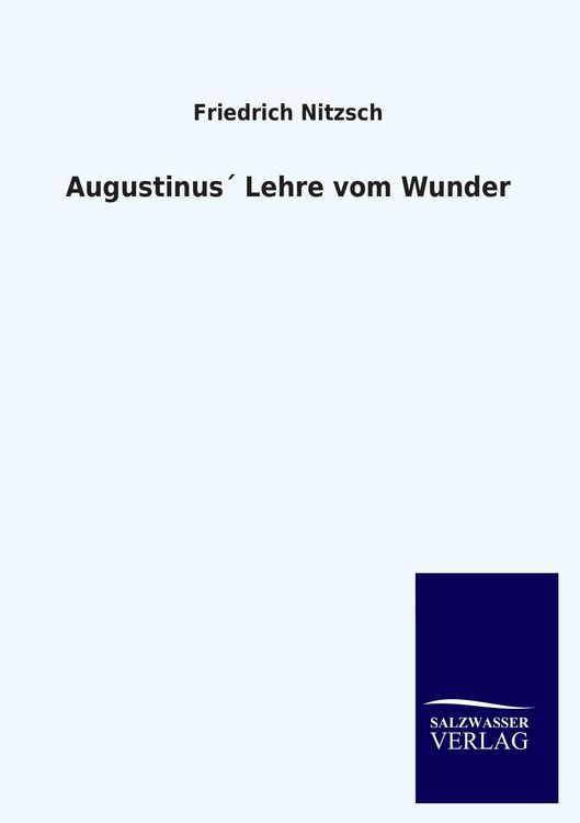 Produktbild: Augustinus&acute; Lehre vom Wunder