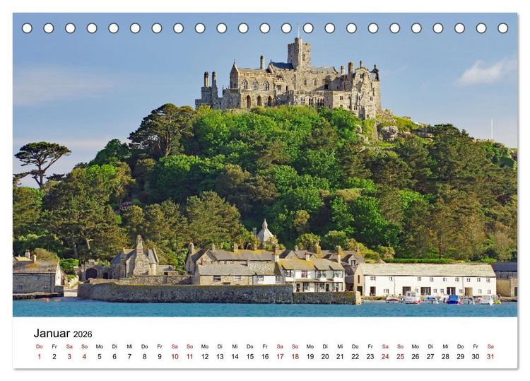 Produktbild: Cornwall und Wales (Tischkalender 2026 DIN A5 quer), CALVENDO Monatskalender