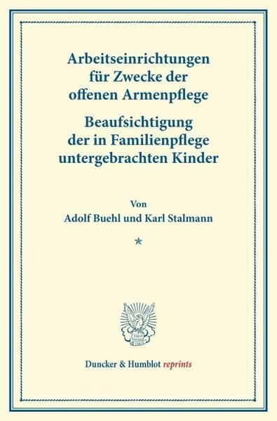 Produktbild: Arbeitseinrichtungen f&uuml;r Zwecke der offenen Armenpflege.