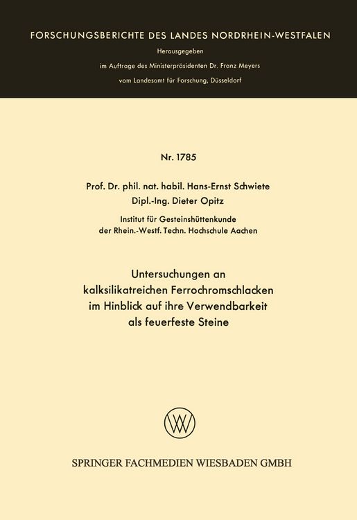 Produktbild: Untersuchungen an kalksilikatreichen Ferrochromschlacken