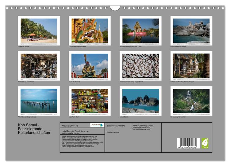 Produktbild: Koh Samui - Faszinierende Kulturlandschaften (Wandkalender 2026 DIN A3 quer), CALVENDO Monatskalender