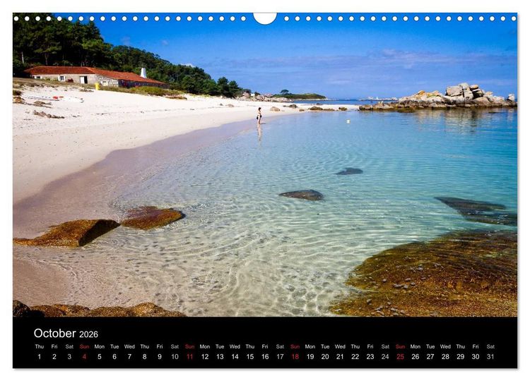 Produktbild: Beaches of Galicia (Wall Calendar 2026 DIN A3 landscape), CALVENDO 12 Month Wall Calendar